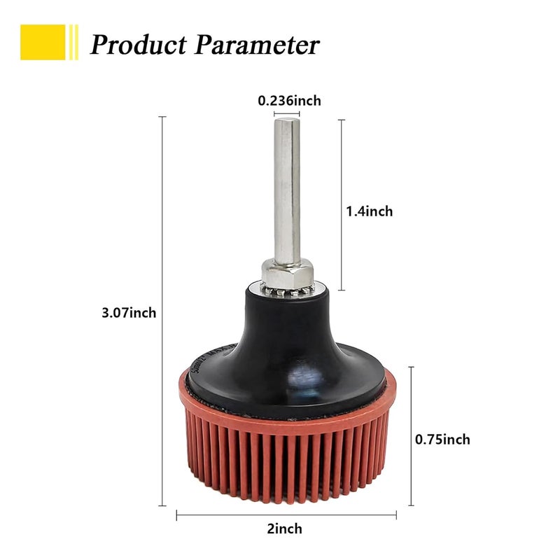 HIEMTE Tools 2 Inch Bristle Disc Bristle Disc Grade - 220# Grit Abrasive Coating Removal Disc for Metal with 6mm Shank Attachment 1set - Image 2